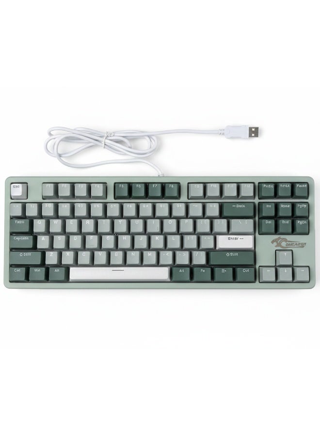 كوجار لوحة مفاتيح الألعاب الميكانيكية COUGAR-EGY G-871، 87 مفتاحًا، تصميم TKL صغير الحجم، سلكية بمفاتيح سوداء، بإضاءة خلفية لأجهزة الكمبيوتر التي تعمل بنظامي التشغيل Windows وMac (أخضر وأبيض). - Image 1